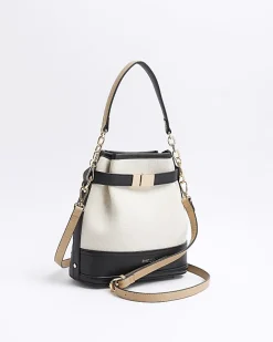 River Island canvas bucket cross body bag Cream Best