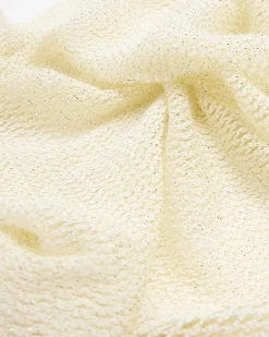 River Island Crochet Glitter Scarf Cream Outlet
