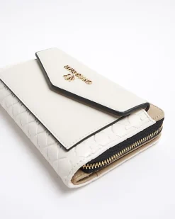 River Island embossed envelope purse Cream New