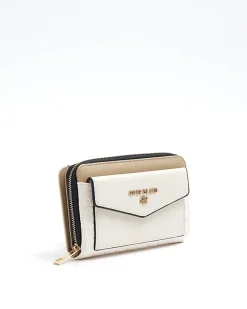 River Island embossed envelope purse Cream New