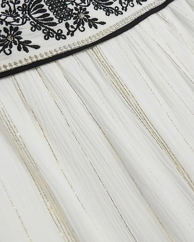 River Island embroidered bandeau jumpsuit Cream Best