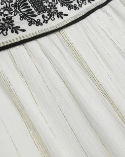 River Island embroidered bandeau jumpsuit Cream Best