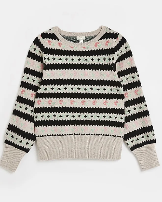 River Island floral fairisle maternity jumper Cream Hot