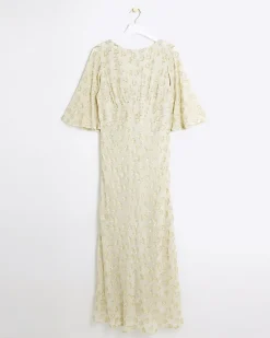River Island glitter star maxi dress Cream Sale