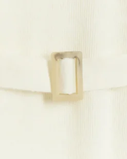 River Island knit belted jumper midi dress Cream Outlet