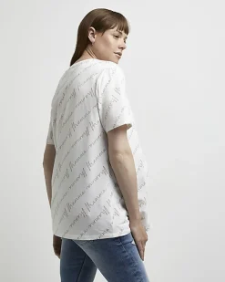River Island maternity t-shirt and babygrow set Cream Online