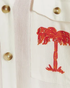 River Island palm tree beach shirt Cream Fashion