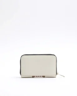 River Island panelled webbing purse Cream Hot