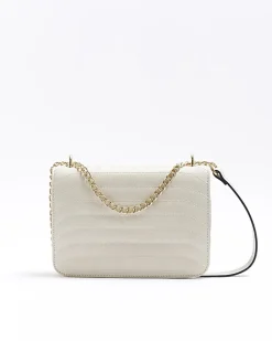 River Island quilted chain shoulder bag Cream Discount