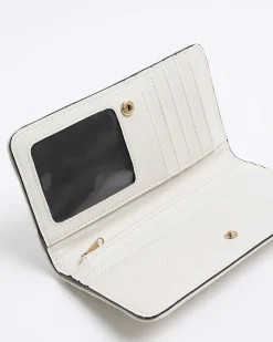 River Island quilted foldout purse Cream Sale