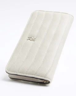 River Island quilted foldout purse Cream Sale