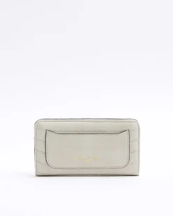 River Island quilted foldout purse Cream Sale