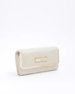 River Island quilted purse Cream Sale