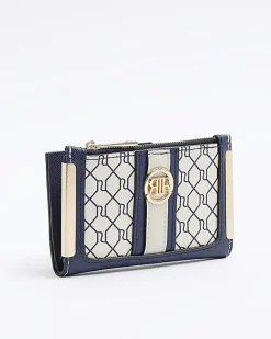 River Island RI monogram mini purse Cream New