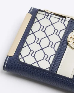 River Island RI monogram mini purse Cream New