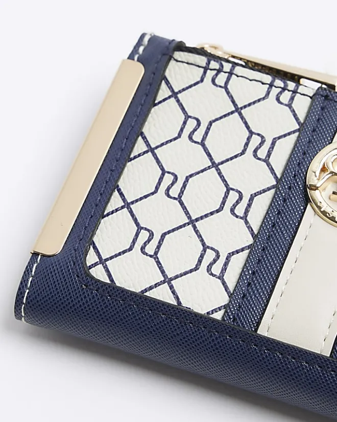 River Island RI monogram mini purse Cream New