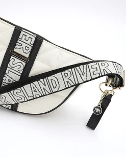 River Island webbing quilted cross body bag Cream Hot