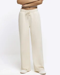River Island wide leg joggers Cream Online