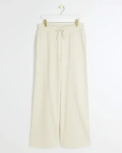 River Island wide leg joggers Cream Online