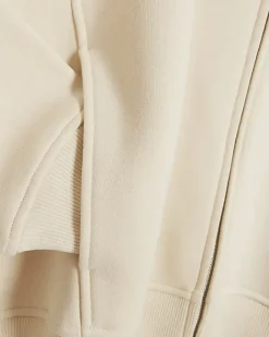 River Island zip up bomber sweatshirt Cream Sale