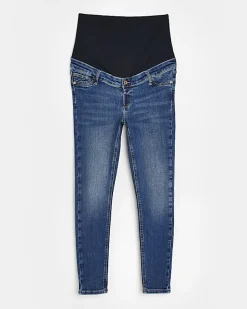 River Island Dark molly maternity skinny jeans Blue Fashion