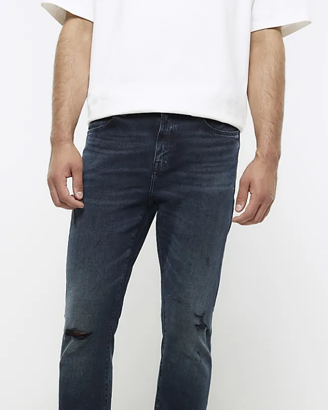 River Island Dark skinny fit jeans Blue Hot