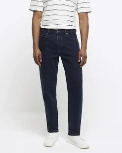 River Island Dark tapered fit jeans Blue Fashion