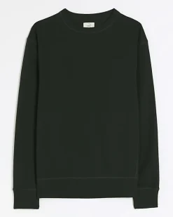 River Island Dark regular fit plain sweatshirt Green Outlet