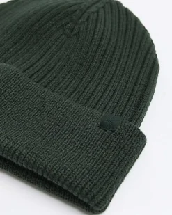 River Island Dark rib beanie Green Online