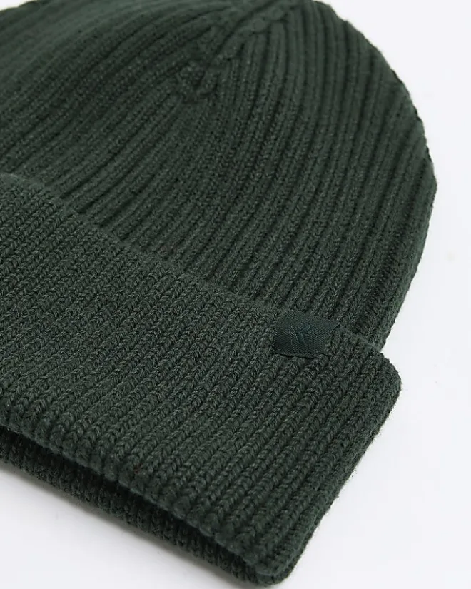 River Island Dark rib beanie Green Online