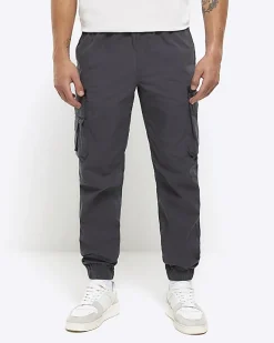 River Island Dark regular fit cargo trousers Grey Hot