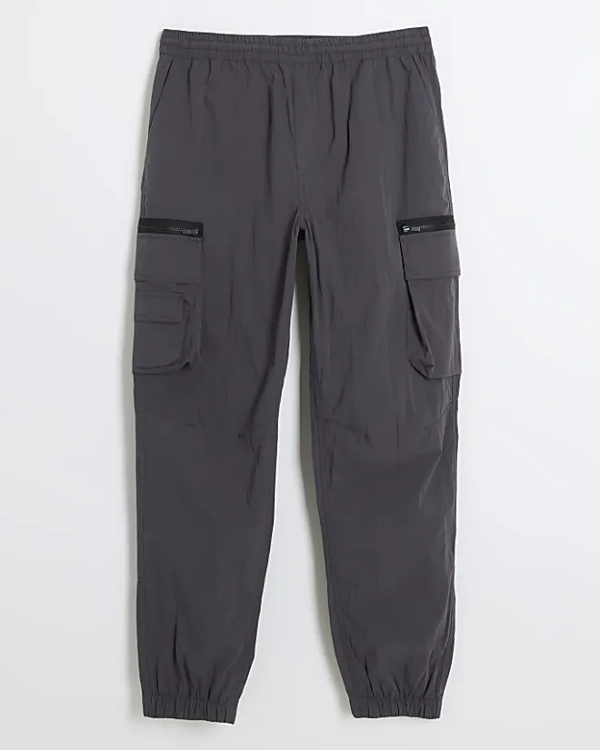 River Island Dark regular fit cargo trousers Grey Hot