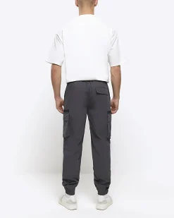 River Island Dark regular fit cargo trousers Grey Hot