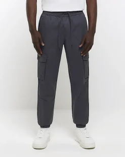 River Island Dark regular fit cargo joggers Grey Hot