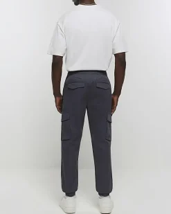 River Island Dark regular fit cargo joggers Grey Hot