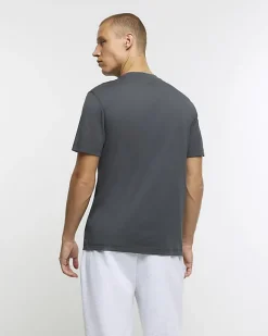 River Island Dark slim fit t-shirt Grey Fashion