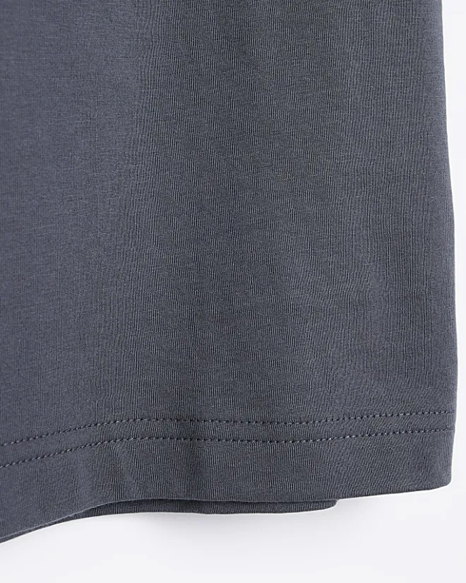 River Island Dark slim fit t-shirt Grey Fashion
