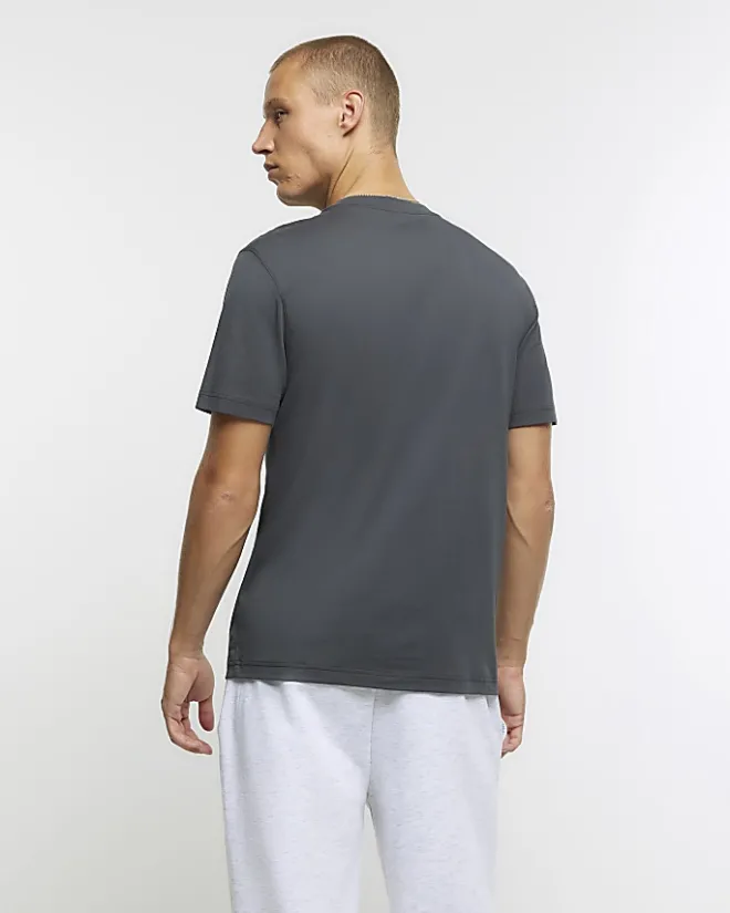 River Island Dark slim fit t-shirt Grey Fashion