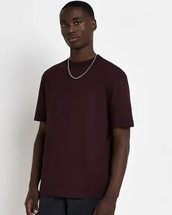 River Island Dark regular fit t-shirt Red New