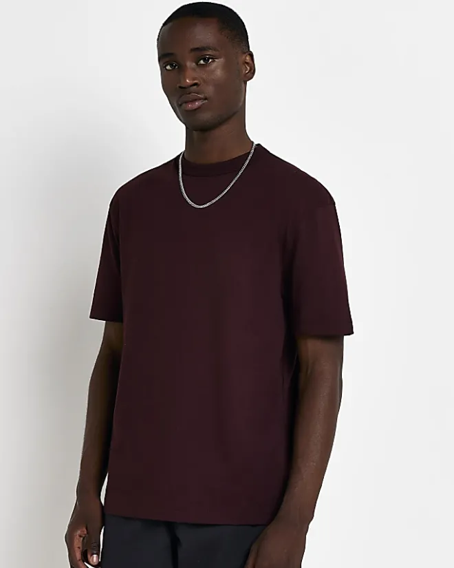 River Island Dark regular fit t-shirt Red New