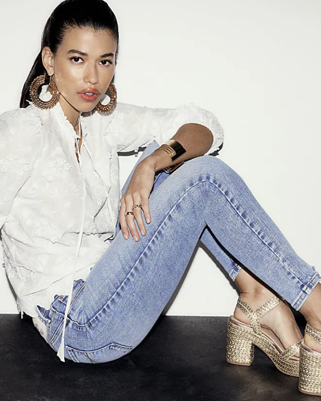 River Island Denim molly sculpt megan jeans Blue Best