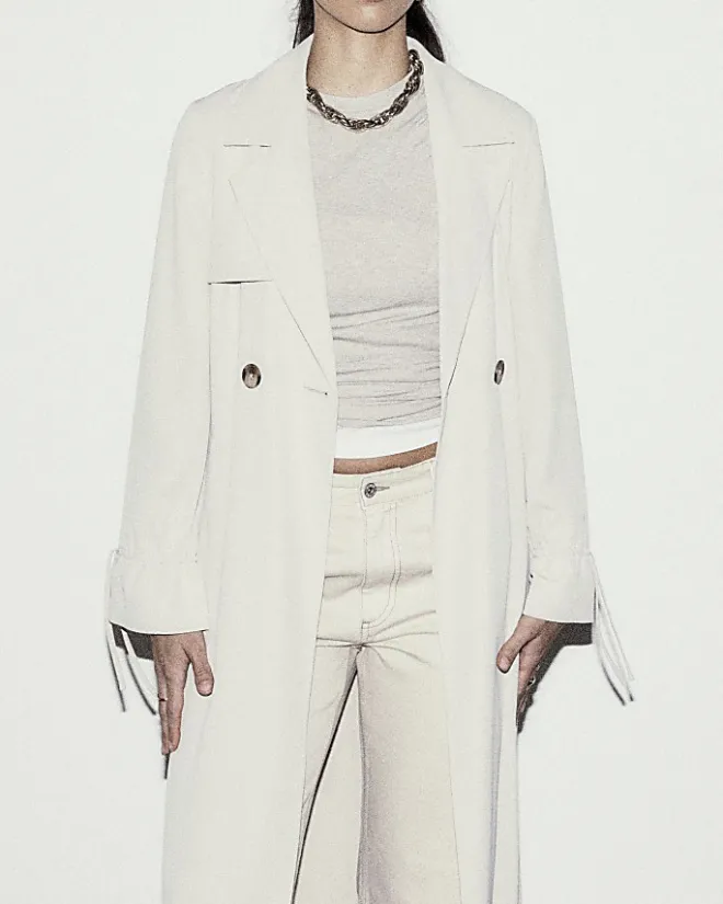 River Island Ecru high waisted relaxed straight jeans Cream Best