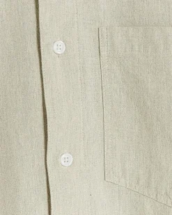 River Island Ecru regular fit linen blend shirt Stone Sale