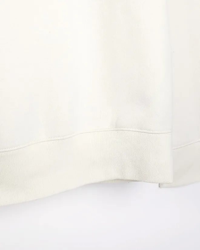 River Island Ecru regular fit plain sweatshirt Stone Clearance