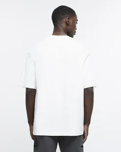 River Island Ecru RI Studio oversized fit t-shirt Stone Online