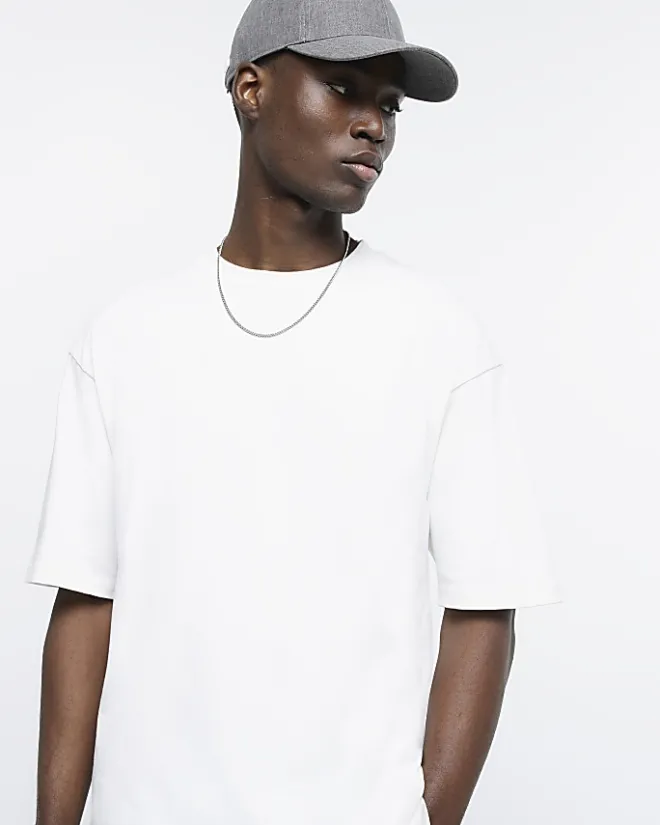 River Island Ecru RI Studio oversized fit t-shirt Stone Online