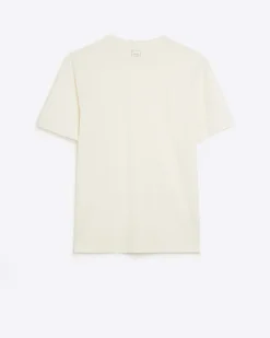 River Island Ecru slim fit t-shirt Stone New