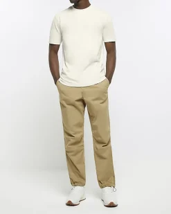 River Island Ecru slim fit t-shirt Stone New