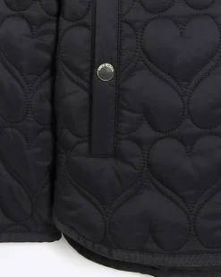 River Island Girl heart quilt padded coat Black Best