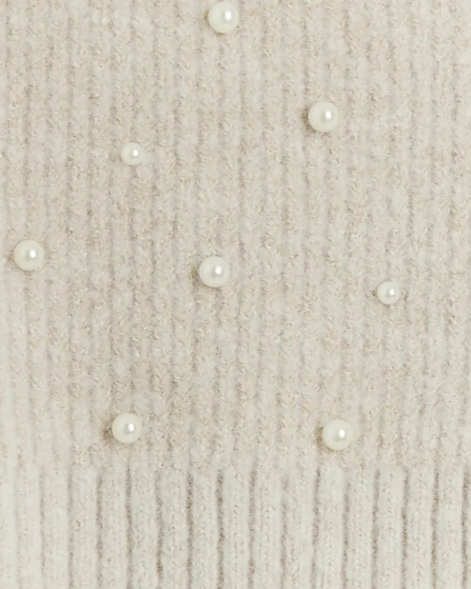 River Island Girls Beige Embellished Knit Top And Shirt Cream Sale